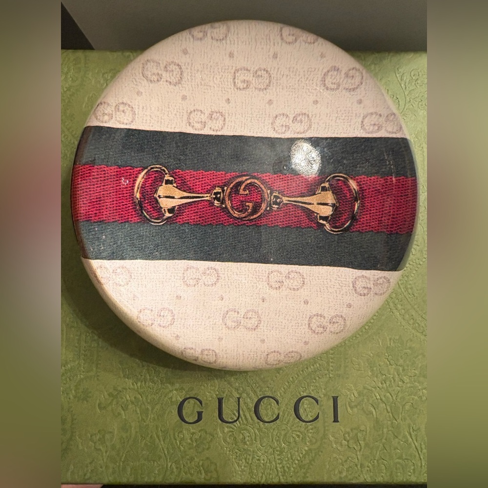 Gucci GG Supreme Monogram Horsebit Web Stripe Paperweight | Decor| Full Box
